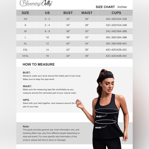 Blooming Jelly Womens Built in Bra Tank Tops Removable Padded Workout Top - Picture 5 of 6